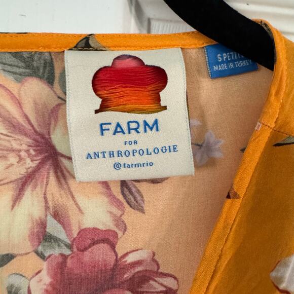 FARM RIO Yellow Soigne Wrap Midi Dress Size Small Petite - Picture 9 of 10